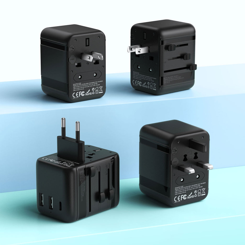International Multi Plug Travel Adapter GaN PD 20W 3 in 1